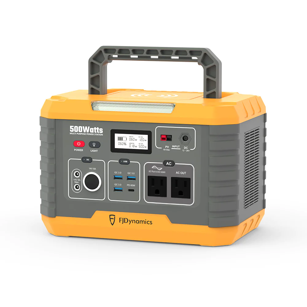 FJD PowerSec MP500 Portable Power Station 500W 519.4Wh with 10W Wireless Charging